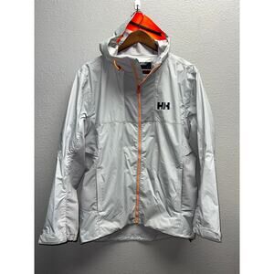 Womens Helly Hansen Shell Jacket Hybrid Shell Construction Gray Full Zip Medium